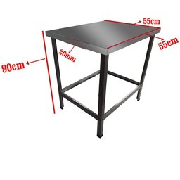 Mesa De Serviço Confeitaria Açougue Padaria 55x55 Slim Tampo Inox - 4
