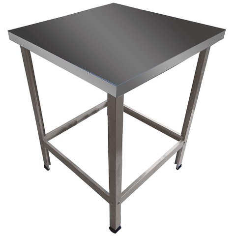 Mesa De Serviço Confeitaria Açougue Padaria 55x55 Slim Tampo Inox