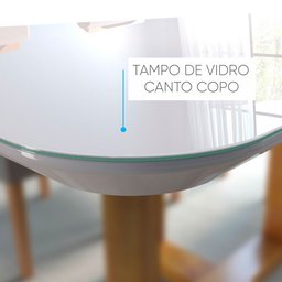 Conjunto Sala de Jantar Natalle e Rubi 4 Lugares Mesa Redonda 1m e 4 Cadeiras Moveis Mix - 5