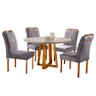 Conjunto Sala de Jantar Natalle e Rubi 4 Lugares Mesa Redonda 1m e 4 Cadeiras Moveis Mix - 1