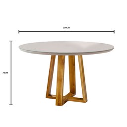 Conjunto Sala de Jantar Natalle e Rubi 4 Lugares Mesa Redonda 1m e 4 Cadeiras Moveis Mix - 3