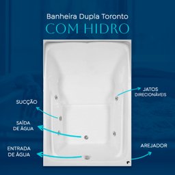 Banheira Dupla Toronto com Hidro - 127v - 4