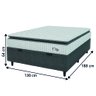 Cama Box Baú Colchão Casal Molas Ensacadas City Pillow Top 138x188x64cm Branco / Cinza Hellen - 4
