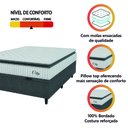 Ver imagem 6 de Cama Box Baú Colchão Casal Molas Ensacadas City Pillow Top 138x188x64cm Branco / Cinza Hellen
