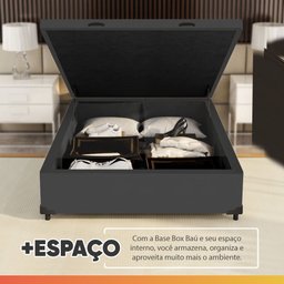 Cama Box Baú Colchão Casal Molas Ensacadas City Pillow Top 138x188x64cm Branco / Cinza Hellen - 11 Cama Box Baú Colchão Casal Molas Ensacadas City Pillow Top 138x188x64cm Branco / Cinza Hellen - 11