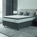 Ver imagem 1 de Cama Box Baú Colchão Casal Molas Ensacadas City Pillow Top 138x188x64cm Branco / Cinza Hellen