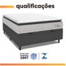Cama Box Baú Colchão Casal Molas Ensacadas City Pillow Top 138x188x64cm Branco / Cinza Hellen - 6