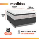Ver imagem 5 de Cama Box Baú Colchão Casal Molas Ensacadas City Pillow Top 138x188x64cm Branco / Cinza Hellen