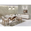 Ver imagem 3 de Mesa de Jantar Liza com Vidro Mmj-as As-castanho Claro/branco Laca 2,00m