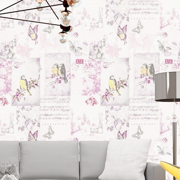 Papel de Parede Adesivo Casual 017 Passarinhos 3.00x0.58m - 1