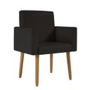 Ver imagem 4 de Kit 02 Poltronas Decorativa Sala Oferta Courino Balaqui Cor:courino Preto