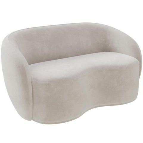 Sofá 3 Lugares 180cm Sala de Estar Living Oscar K01 Veludo Bege