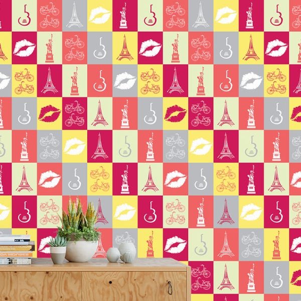 Papel de Parede Adesivo Casual 014 Moda 2.40x0.58m - 1