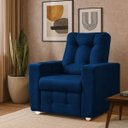 Ver imagem 3 de Poltrona do Papai Reclinável Suede Porta Copo Perola Marinho