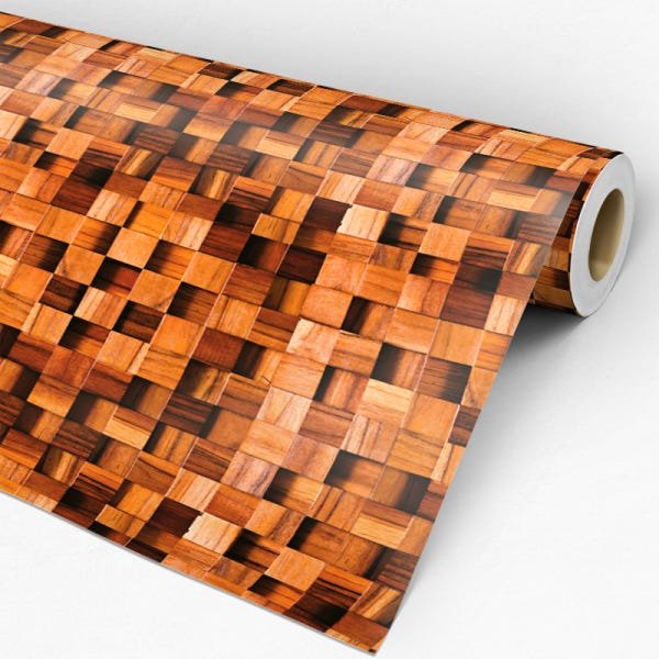 Papel de Parede Adesivo Madeira 017 Mosaico 4.80x0.58m - 3