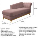 Ver imagem 2 de Kit Diva Recamier Vanessa 140cm Lado Esquerdo e 01 Poltrona Laura Linho Doce Sonho Móveis Rosê