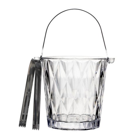 Balde para Gelo de Vidro com Alça e Pegador Diamond Lyor 1l