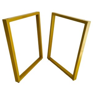 Bases Retangulares de Mesa Estilo Industrial 75x60cm Kit C/2un - Dourado