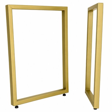 Pes Retangulares de Mesa Estilo Industrial 75x60cm Kit c/2un - Dourado