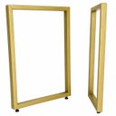 Ver imagem 1 de Pes Retangulares de Mesa Estilo Industrial 75x60cm Kit c/2un - Dourado
