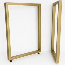 Pes Retangulares de Mesa Estilo Industrial 75x60cm Kit C/2un - Dourado - 1