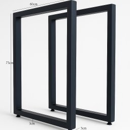 Pes Retangulares de Mesa Estilo Industrial 75x60cm Kit C/2un - Dourado - 5