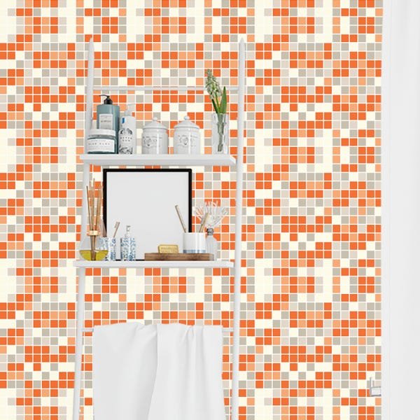 Papel de Parede Adesivo Pastilha 019 Laranja 3.60x0.58m - 1