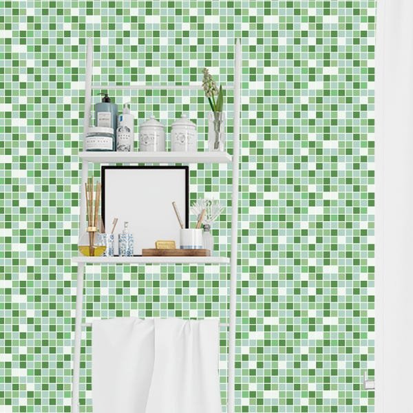 Papel de Parede Adesivo Pastilha 016 Verde 4.80x0.58m - 1