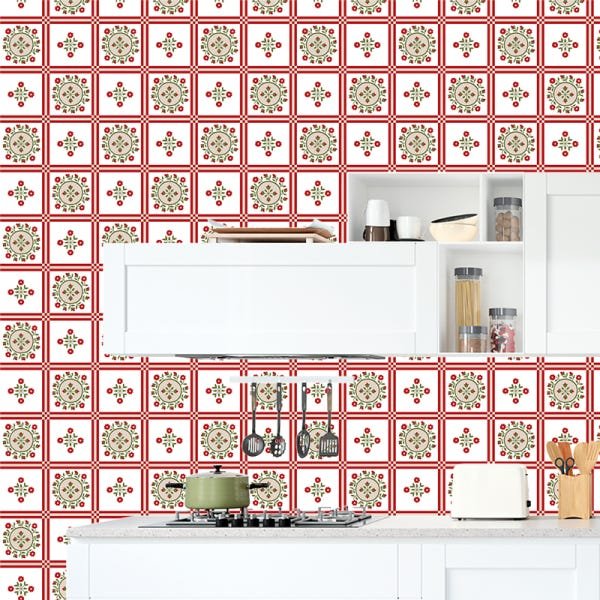 Papel de Parede Adesivo Azulejo 038 Português 1.80x0.58m - 1