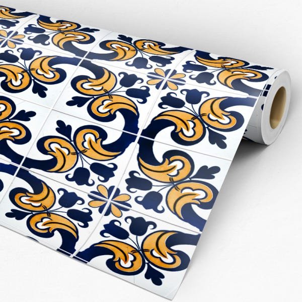 Papel de Parede Adesivo Azulejo 035 Português 3.00x0.58m - 3