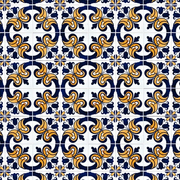 Papel de Parede Adesivo Azulejo 034 Português 2.40x0.58m - 2