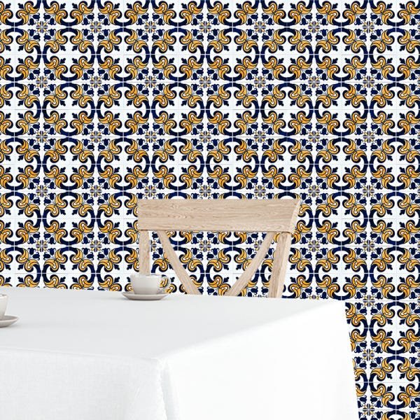 Papel de Parede Adesivo Azulejo 034 Português 2.40x0.58m - 1