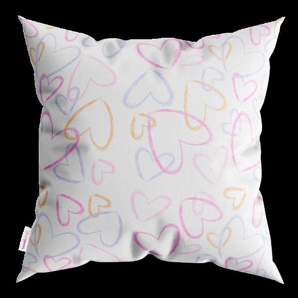 Kit 4 Capas de Almofadas Decorativas Pattern Coração - 4