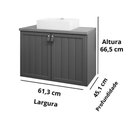 Ver imagem 4 de Gabinete para Banheiro 60cm 100% Mdf 2 Portas Alure Mgm Móveis Titânio/freijo Titanium/freijo