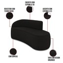 Ver imagem 3 de Sofá 3 Lugares Orgânico 180cm Morgan e Poltrona Lua Suede Preto D03 - D'Rossi