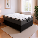Ver imagem 3 de Cama Box Baú Casal Colchão Molas Ensacadas Pillow Top Maximus 138x188x65cm Cinza / Preto Gazin