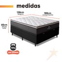 Ver imagem 4 de Cama Box Baú Casal Colchão Molas Ensacadas Pillow Top Maximus 138x188x65cm Cinza / Preto Gazin