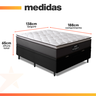 Cama Box Baú Casal Colchão Molas Ensacadas Pillow Top Maximus 138x188x69cm Cinza / Preto Gazin - - 5