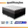 Cama Box Baú Casal Colchão Molas Ensacadas Pillow Top Maximus 138x188x65cm Cinza / Preto Gazin - 6