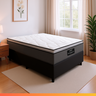 Cama Box Baú Casal Colchão Molas Ensacadas Pillow Top Maximus 138x188x69cm Cinza / Preto Gazin - - 3