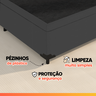 Cama Box Baú Casal Colchão Molas Ensacadas Pillow Top Maximus 138x188x65cm Cinza / Preto Gazin - 9