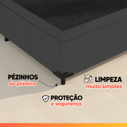 Cama Box Baú Casal Colchão Molas Ensacadas Pillow Top Maximus 138x188x69cm Cinza / Preto Gazin - - 6