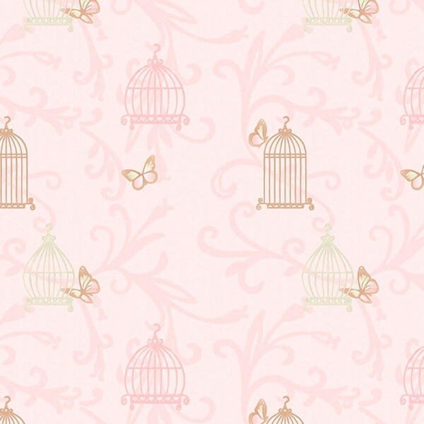 Papel de Parede Adesivo Baby 001 Borboletas Rosa 3.60x0.58m - 2