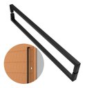Ver imagem 1 de Puxador de Porta U Luxo 1 Metro Madeira Vidro Aço Inox 304 Preto Fosco Pivotante Brinovar