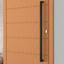 Ver imagem 2 de Puxador de Porta U Luxo 1 Metro Madeira Vidro Aço Inox 304 Preto Fosco Pivotante Brinovar
