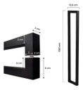 Ver imagem 6 de Puxador de Porta U Luxo 1 Metro Madeira Vidro Aço Inox 304 Preto Fosco Pivotante Brinovar