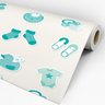 Papel de Parede Adesivo Infantil 002 Azul e Cinza 2.40x0.58m - 3