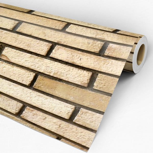 Papel de Parede Adesivo Tijolo 013 Bege 3.60x0.58m - 3