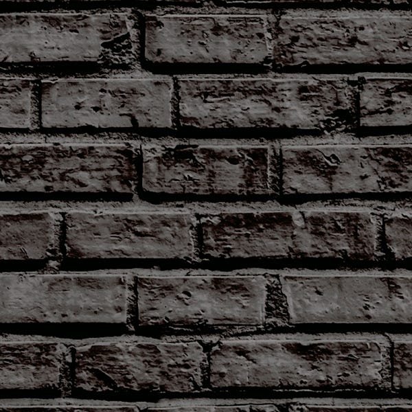 Papel de Parede Adesivo Tijolo 016 Preto 2.40x0.58m - 2