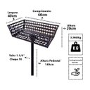 Ver imagem 2 de Lixeira Retangular Pequena Chapa Aço Calçada Rua 60x40x20cm Brassol